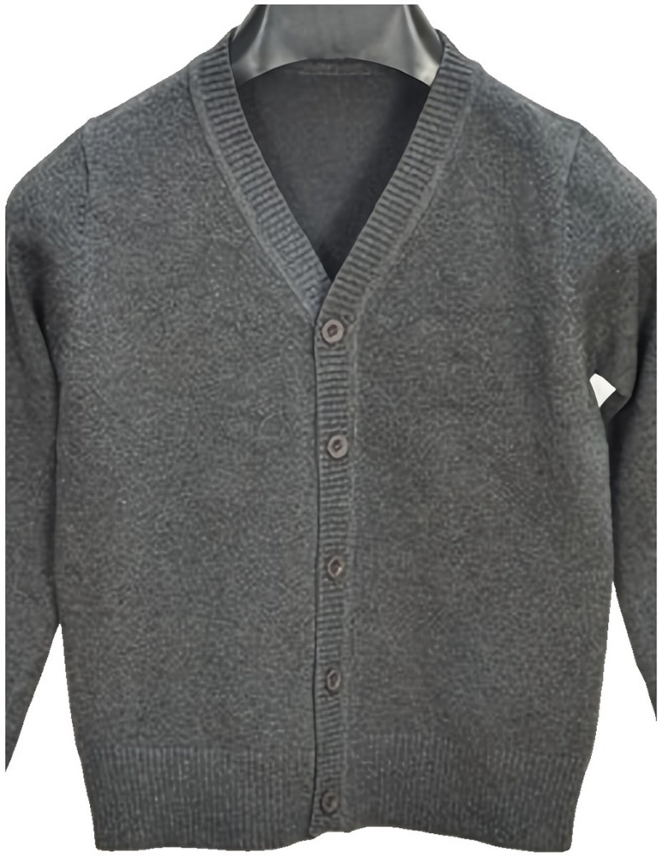 Currero Cardigan Jongens Vest Jongen Met Knopen Kinderen Warm Gebreid Vest Long Donkergrijs 13 Jaar