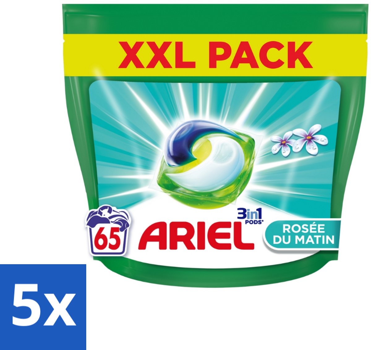Ariel – Pods 3in1 – Rosée du Matin – 1332 g – 65 wasbeurten - Bulkverpakking - 5 stuks
