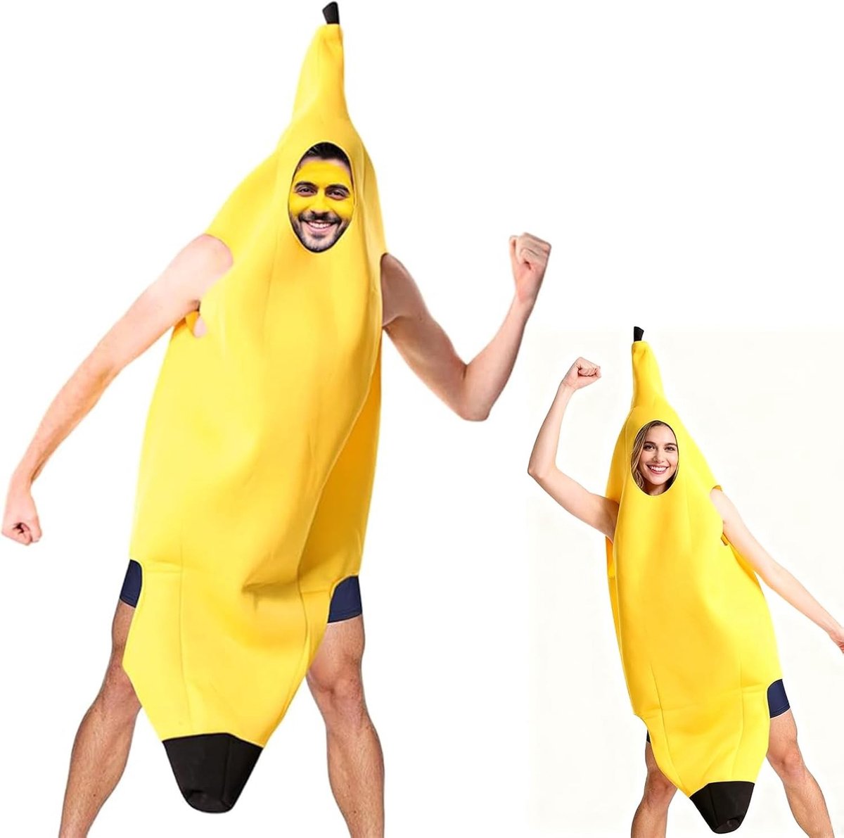 Unisex Bananen Kostuum voor Volwassenen - Fruit Outfit voor Halloween, Carnaval en Feestjes