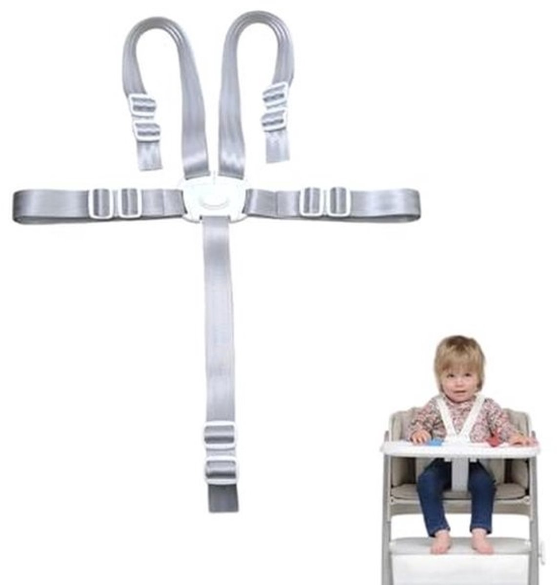 5-puntsgordel voor hoge kinderstoel en kinderwagen