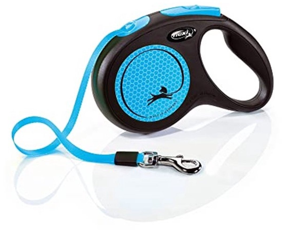 Medium Intrekbare Hondenriem voor Honden tot 25kg - Neon Blauw