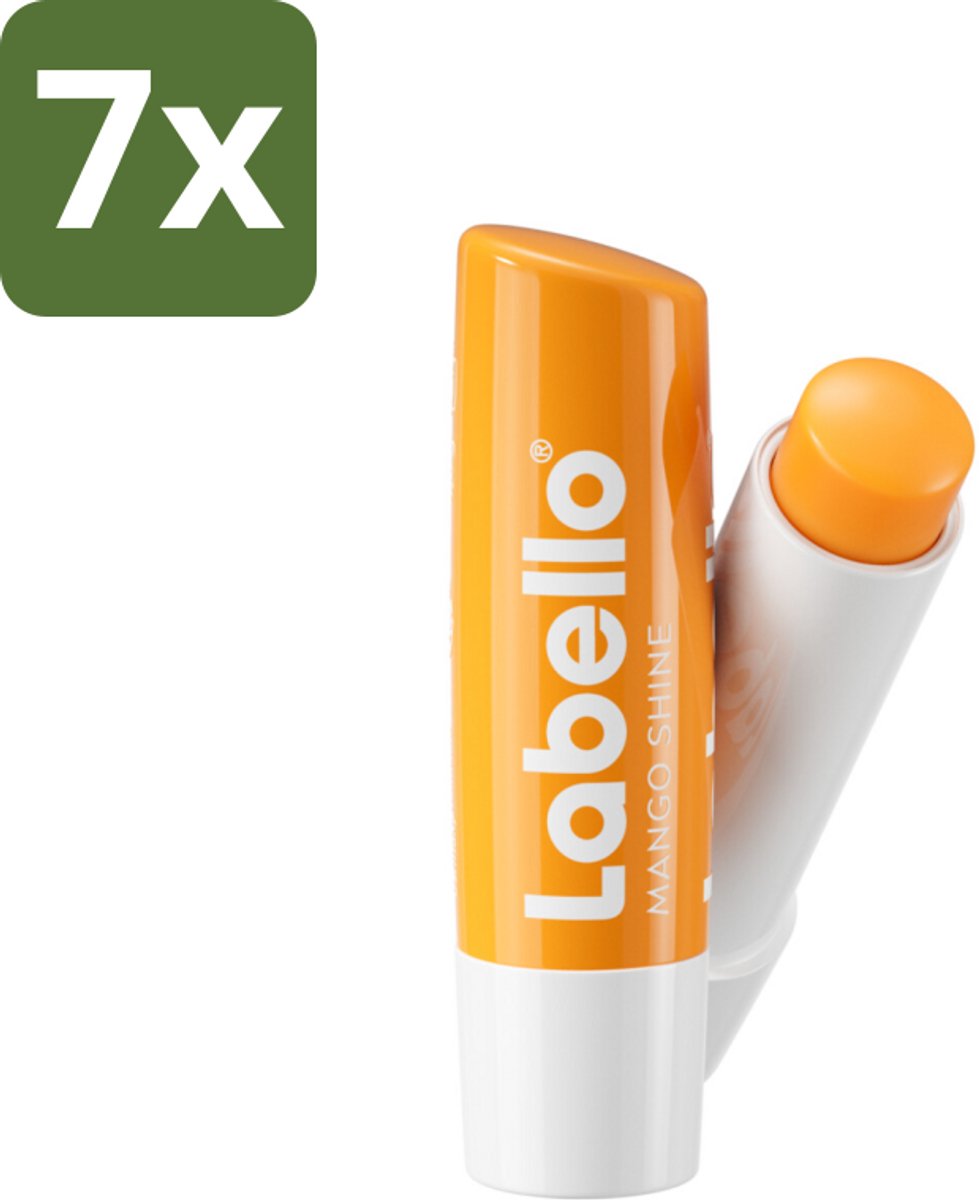 Labello – Lippenbalsem -- Mango Shine – 4,8 g - Bulkverpakking - 7 stuks
