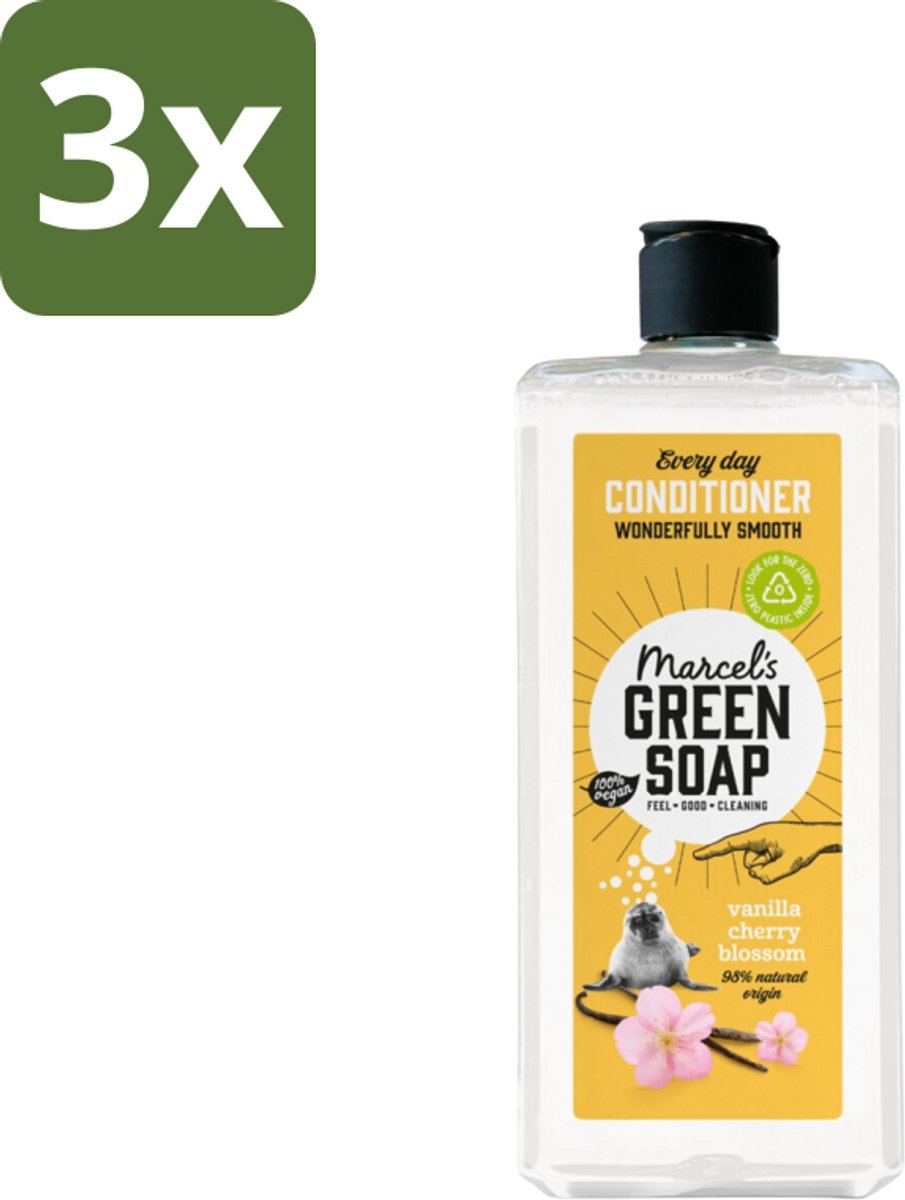 Marcel’s Green Soap – Conditioner – Vanilla & Cherry Blossom – 300 ml - Bulkverpakking - 3 stuks