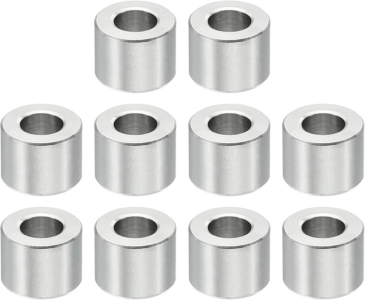 M4 roestvrijstalen afstandhouders, 10 stuks metalen afstandhouders roestvrij staal 4,2 mm ID x 8 mm OD x 6 mm L roestvrijstalen afstandhouders schroef afstandhouder ronde voor 5/32" of M4