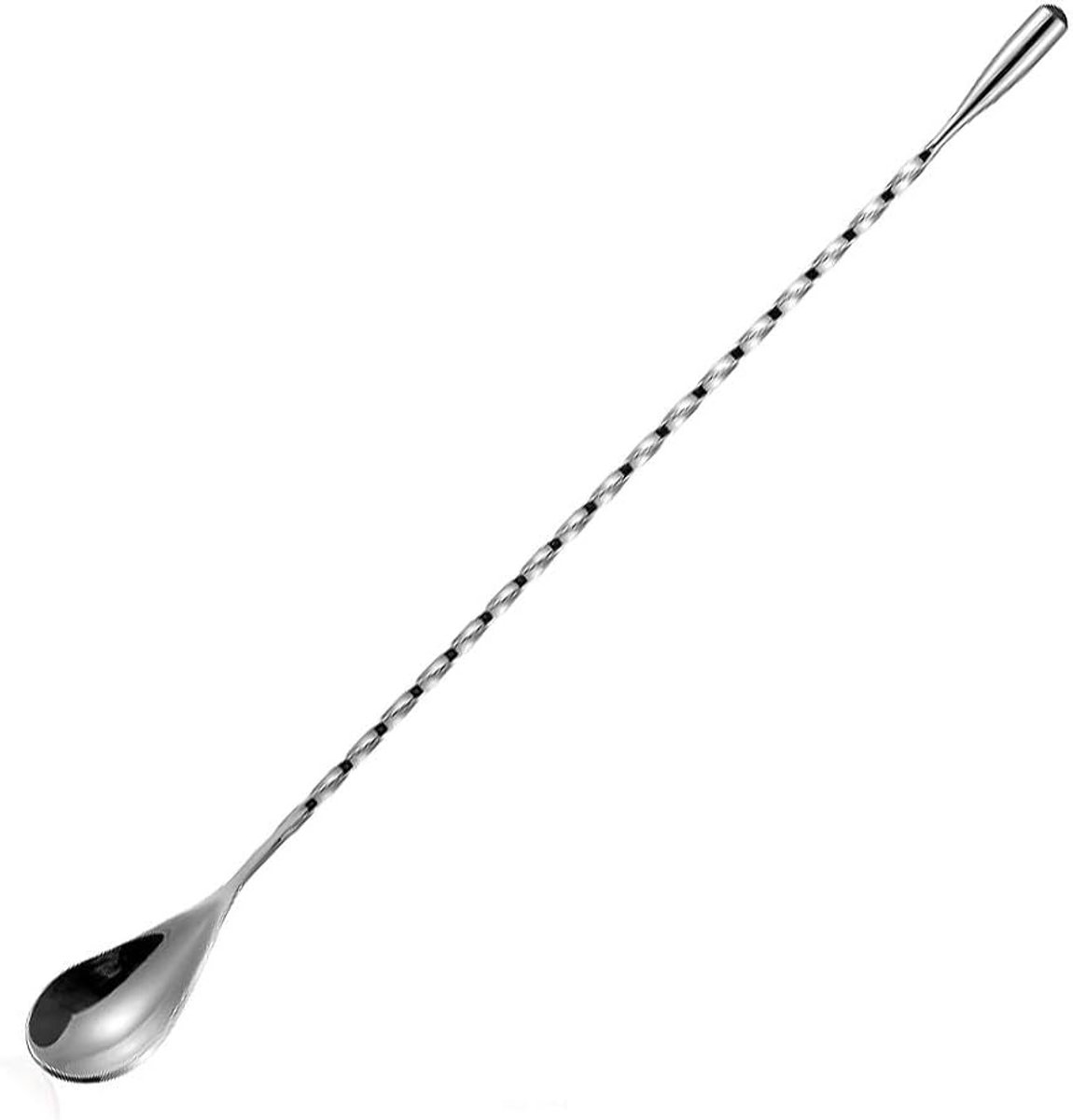 Cocktail Mixing Lepel Lange Cocktail Shaker Lepel Barware Roerlepel Twisted Bar Lepel-30CM Zilver