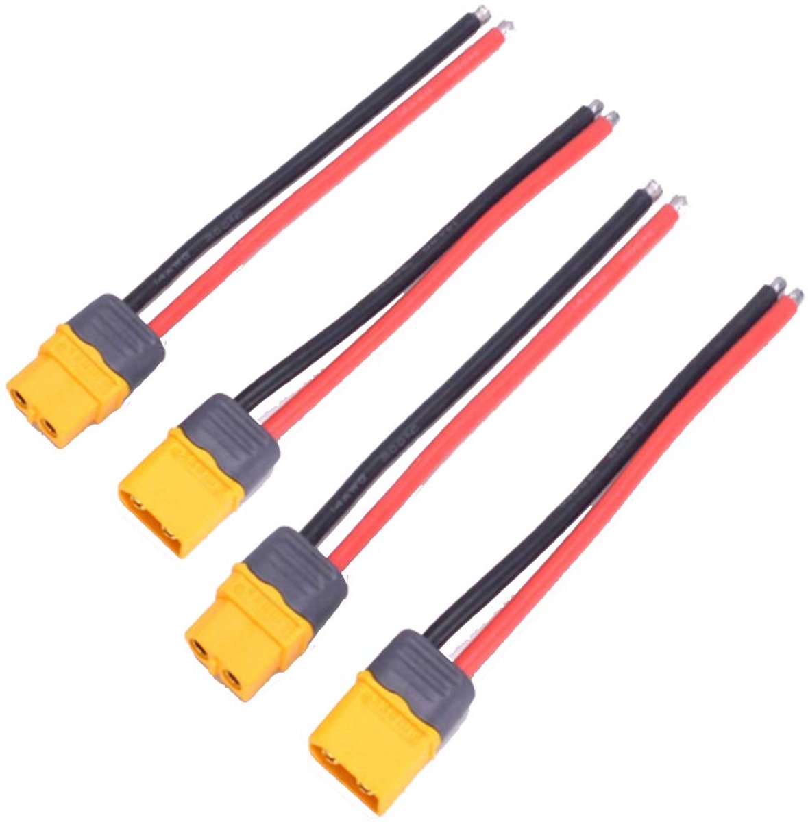2 pairs Amass XT60H XT60 Mannelijke Vrouwelijke Stekker Connector Adapterkabel met 150 mm 12 AWG Siliconen Kabel