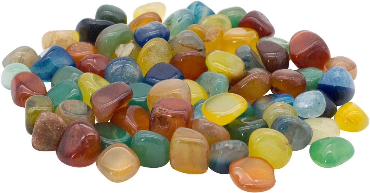 Echte edelstenen, 1 zakje 90 stuks voor alle stenen spellen, Hus, Bao in katoenen zakje - 7953-90