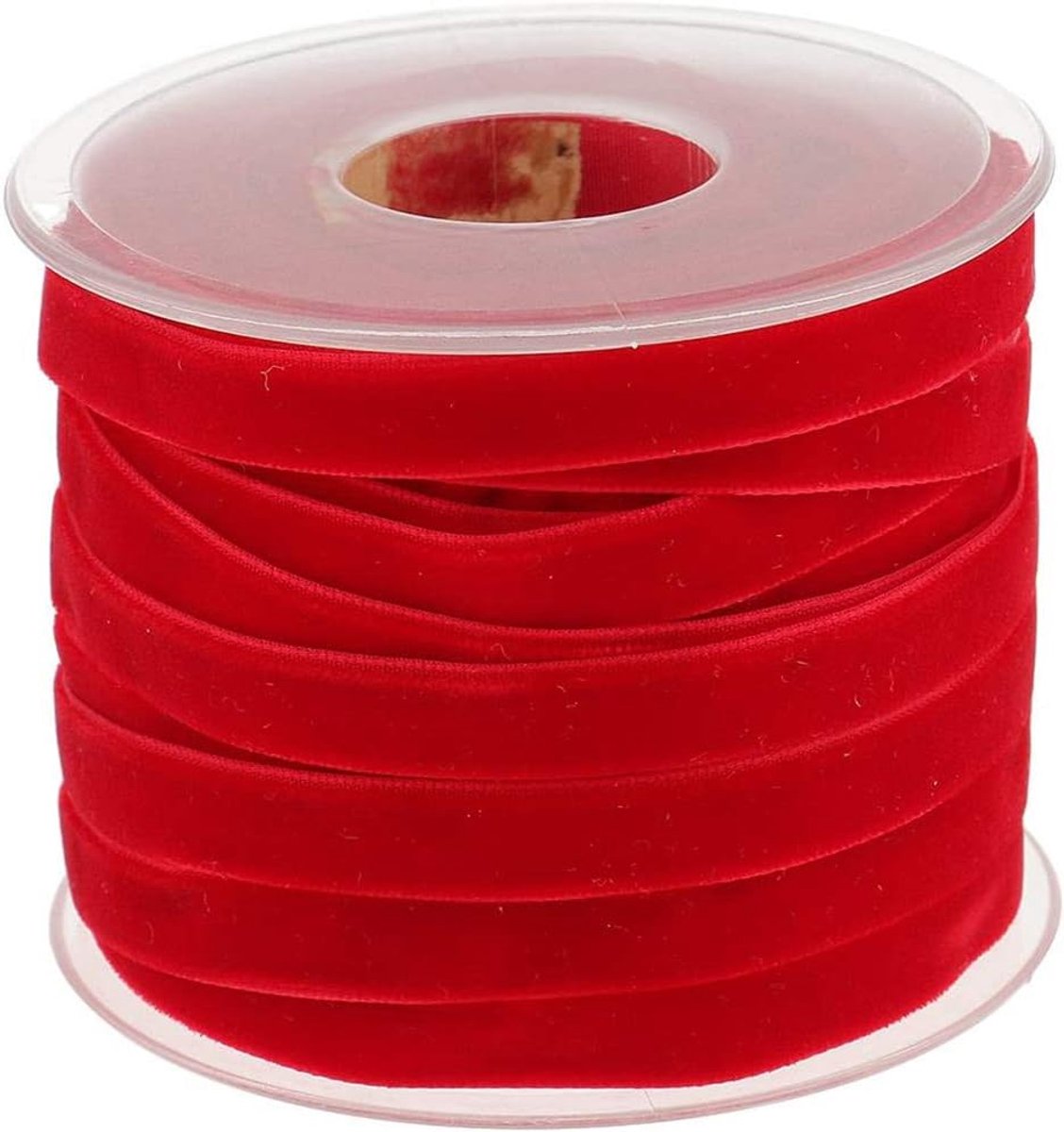 20 Yard 10mm Breed Fluwelen Lint Roll voor Ambachten Decoratie - Rood