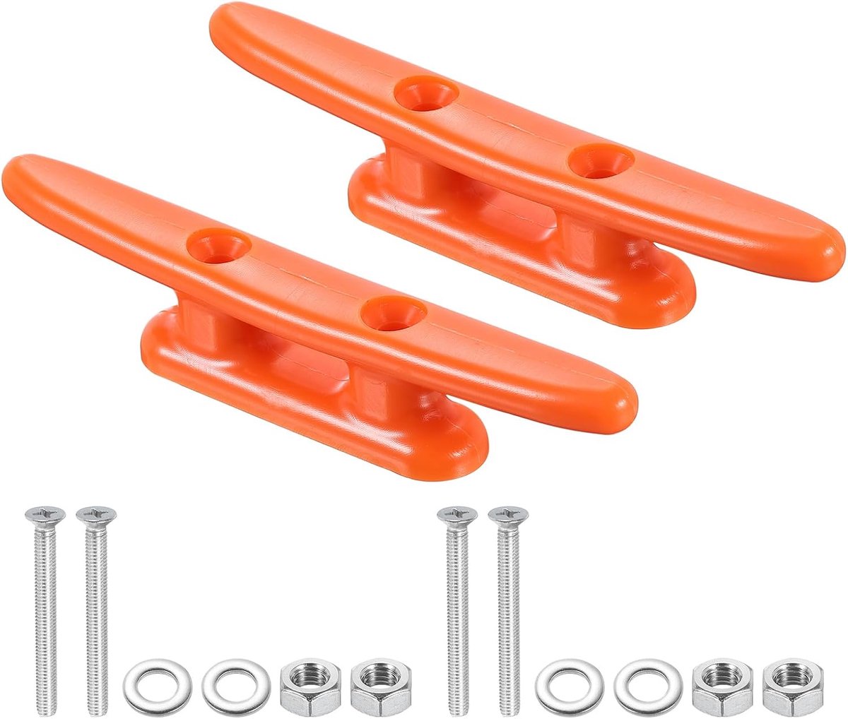 10 cm nylon bootafmeerdok klem 2-pack kajaktouw klem met schroeven voor bootafmeerdokken kajaks nautische decor, oranje