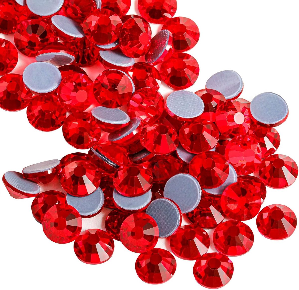Strassteentjes, hitteefix strass-steentjes om te knutselen, hotfix kristallen ronde edelstenen, lichtiam, SS16, 3.8-4.0mm | Lichtrood glas strass, voor kleding, voor ambachten, doe-het-zelf decoratie