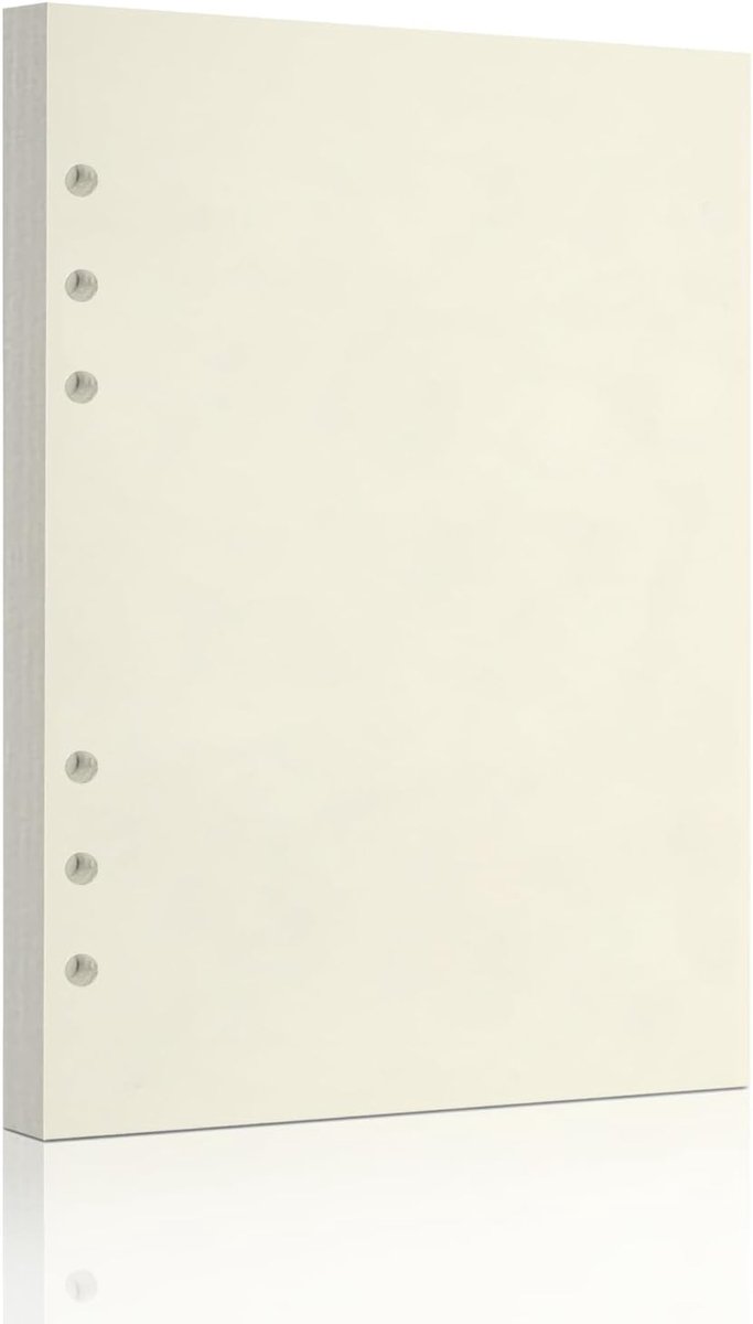 Losse Blad Papier 6 Gat Navullingen voor 6 Ring Navulbare Binder Notitieboek Planner Dagboek Tijdschriften Schilderen - Blanco Pagina's, 80 Vellen/160 Pagina's (Beige)