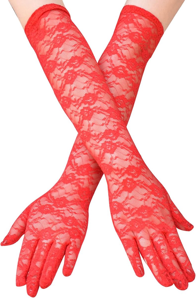 Handschoenen, Lange Kanten Bruiloft Handschoenen, Stretchy Opera Handschoenen, Elbow Lengte Handschoenen voor Dans Flapper Accessoires