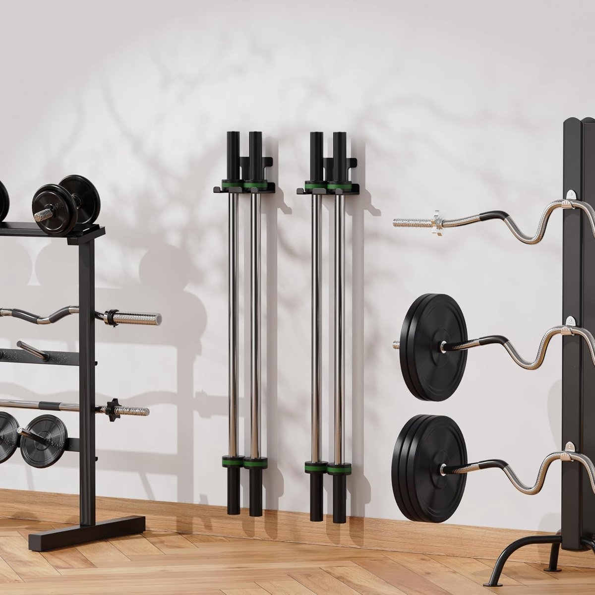 Wandhouder voor lange halter, voor thuis, commercieel gebruik, garage-sportschool