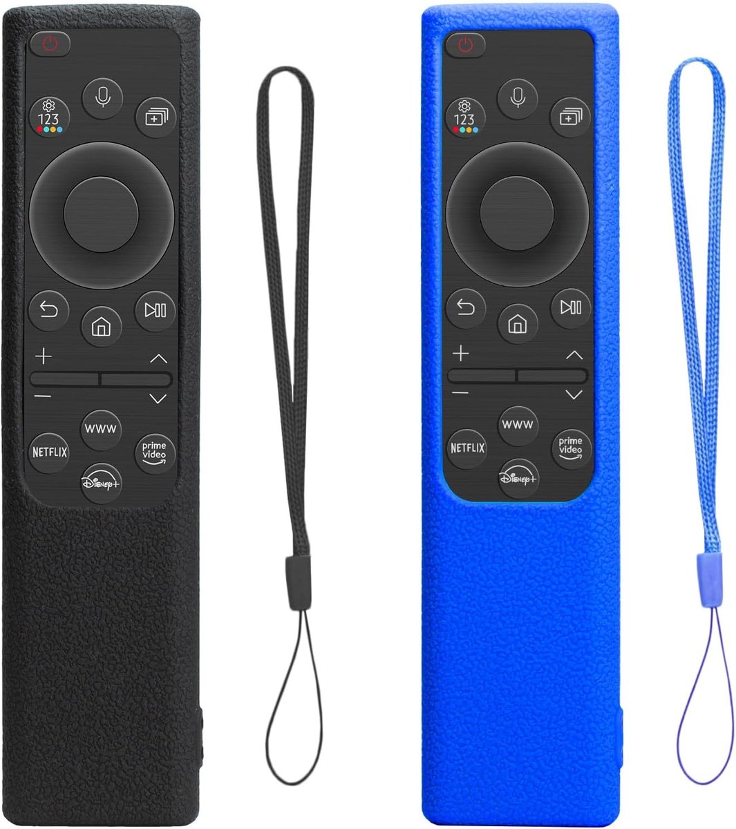 2 stuks siliconen hoes voor Samsung Smart TV-afstandsbediening - compatibel met BN59-01385, BN59-01386, TM2280E, BN59-01391 - Beschermende siliconen hoes voor 2022 zonnecel afstandsbediening (zwart) +