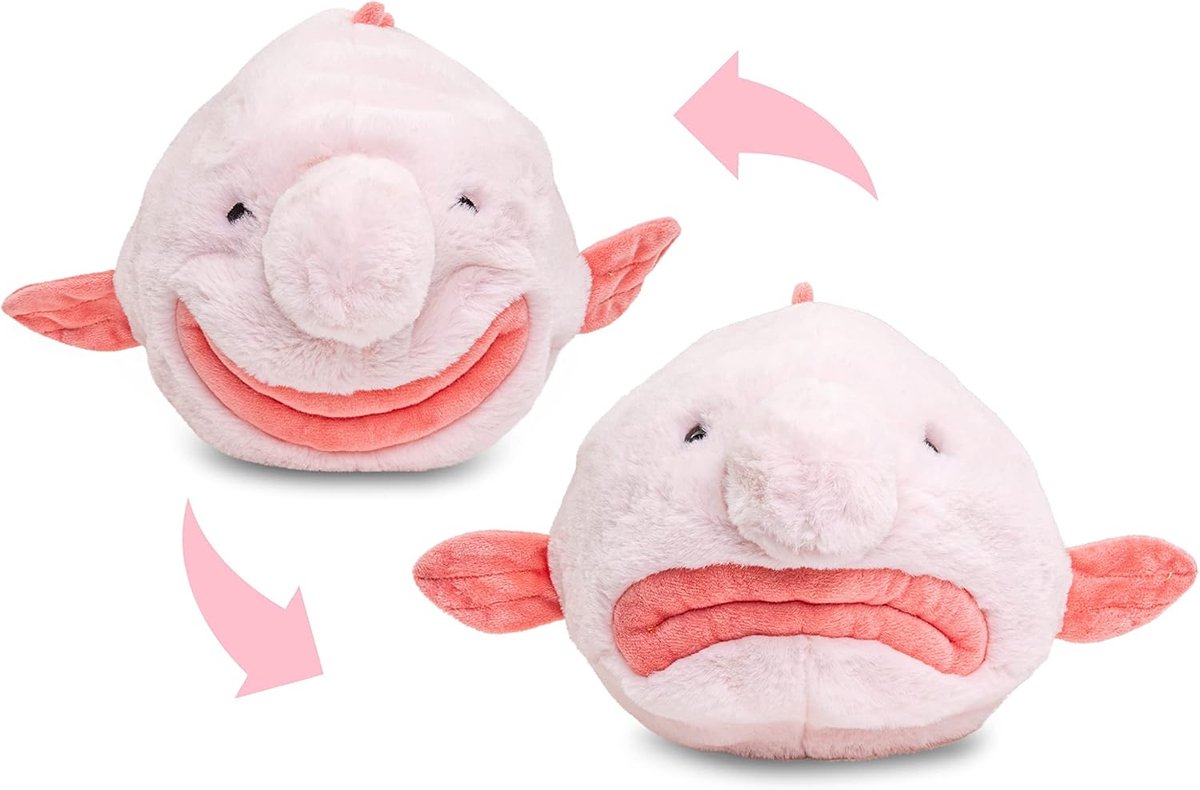 - Blobvis flip-pluche dier - 29 cm (lengte) - pluche vis, diepzeevis - knuffeldier