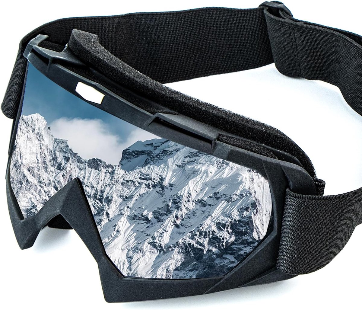 skibril, snowboardbril, verstelbare telescopische riem, crossbril met schuimrubberen bekleding, beide