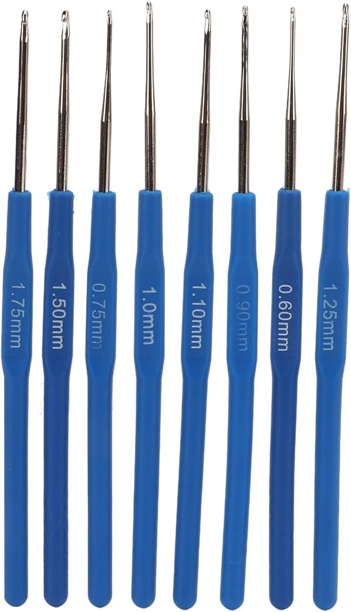 Haaknaalden set, aluminium antislip handvat naalden, blauw dun ergonomisch ontwerp lichtgewicht haak breinaalden voor moeders en breiliefhebbers