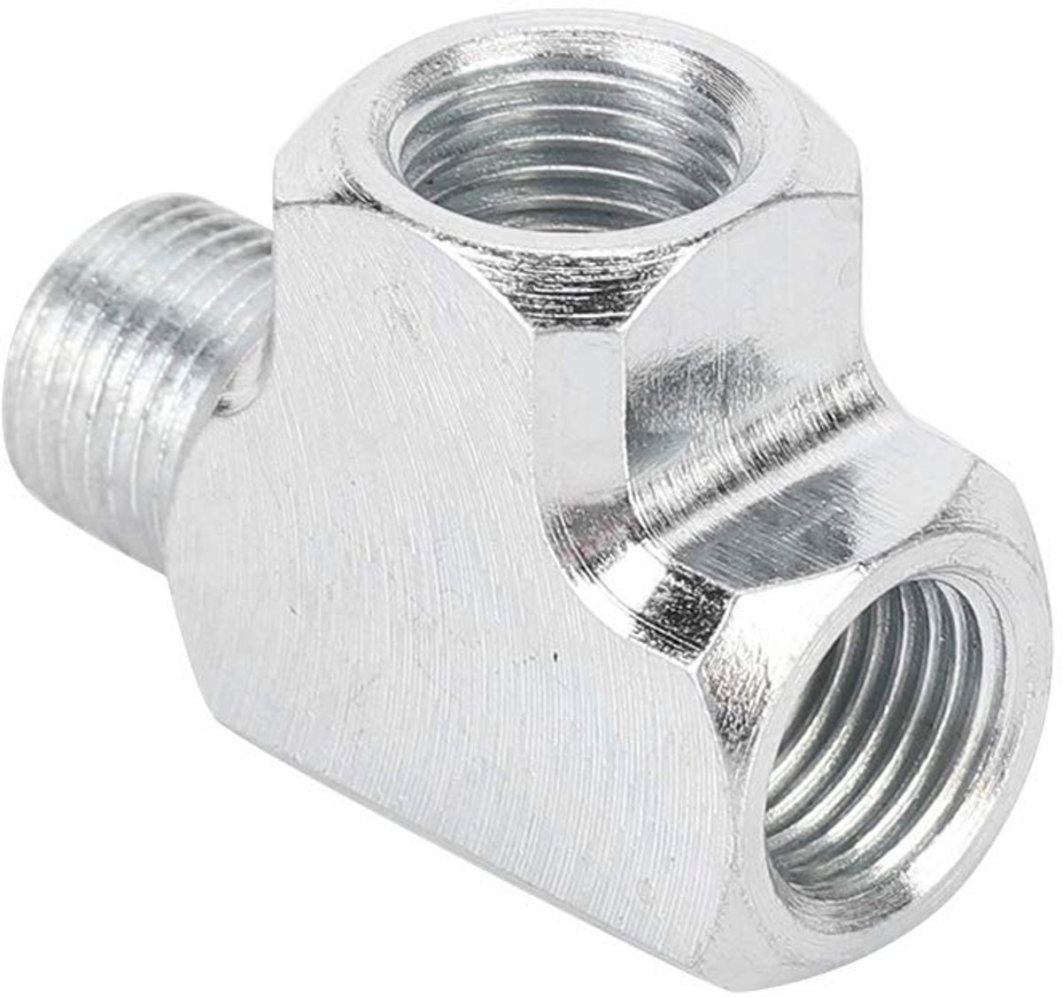 1/8 inch NPT Street Tee T-fitting, aluminiumlegering 3-weg olie-watersensor manometer en adapter T-type T-T-stuk pijpfitting
