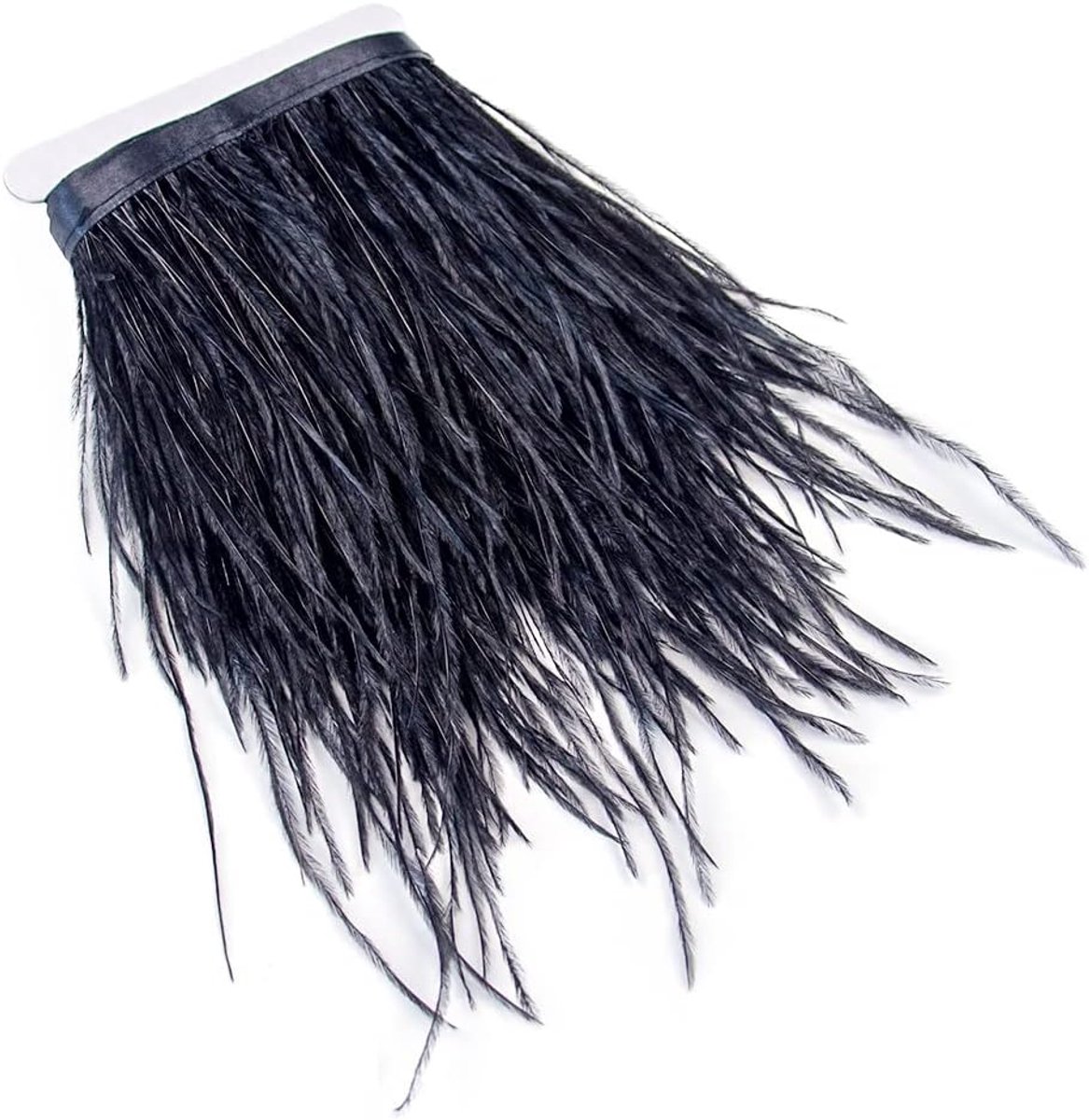 3 Yards 10-15Cm Zwarte Struisvogelveren Trim Fringe Voor Diy Jurk Naaien Ambachten Kostuums Decoratie