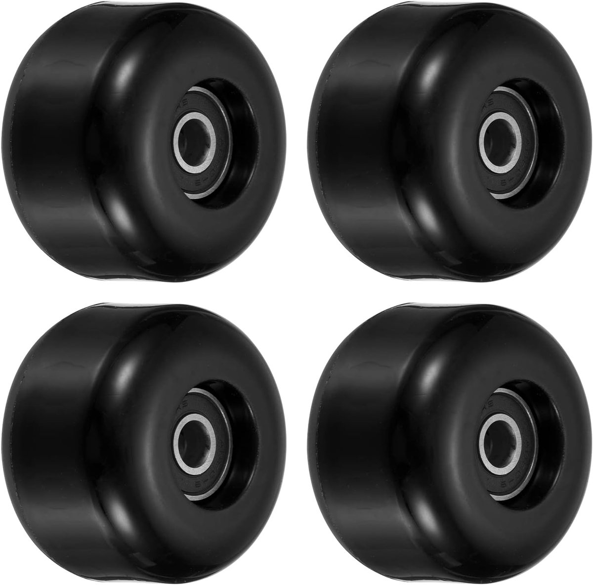 54mm Skateboard Wiel met Lagers ABEC-9, 4 Pack Straat Wielen voor Skateboards Cruiser Wiel Vervanging 85A, Zwart