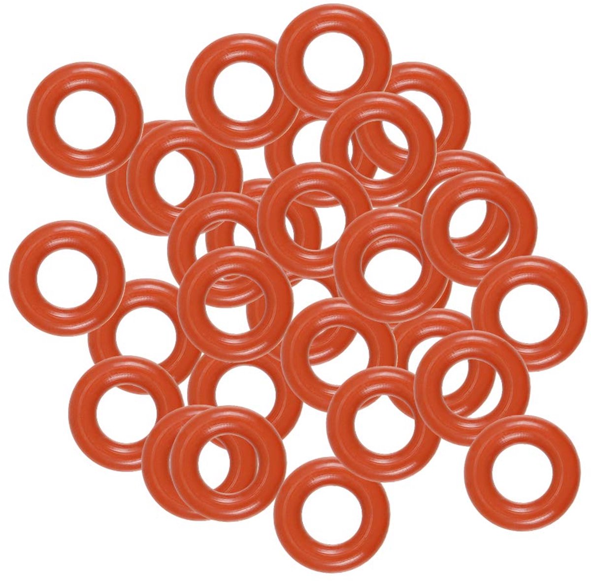 sourcing map 30 stk. Silicone O-ring VMQ afdichting 6 mm buiten 3 mm binnen 1,5 mm breedte rood