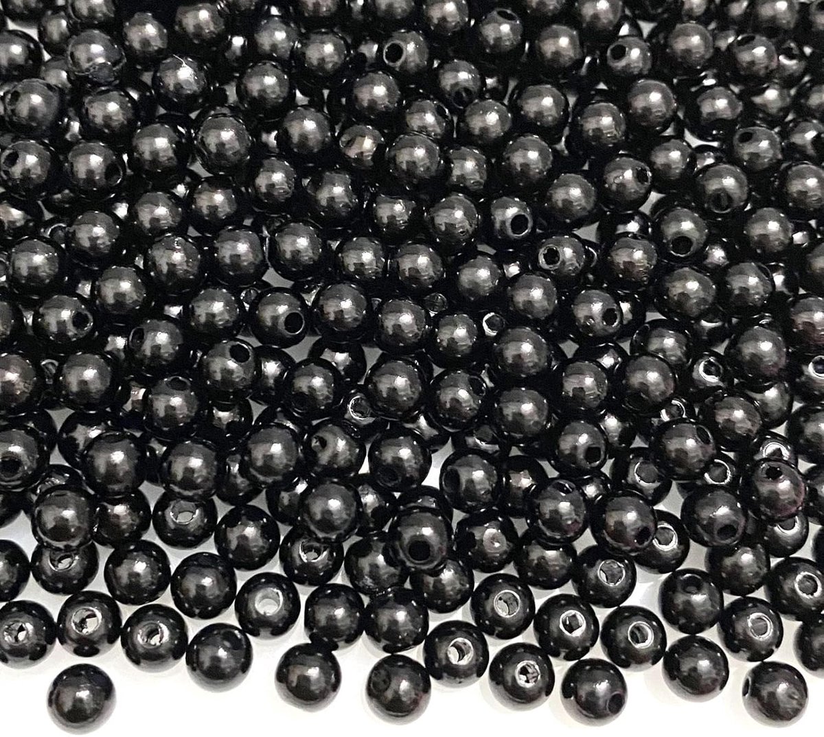 Kralen, 12 mm, reflecterende kralen, 3D-illusie, wonderkralen, miracle kralen, magische kralen met gat, voor armbanden, mooi onder licht voor het maken van sieraden (zwart)