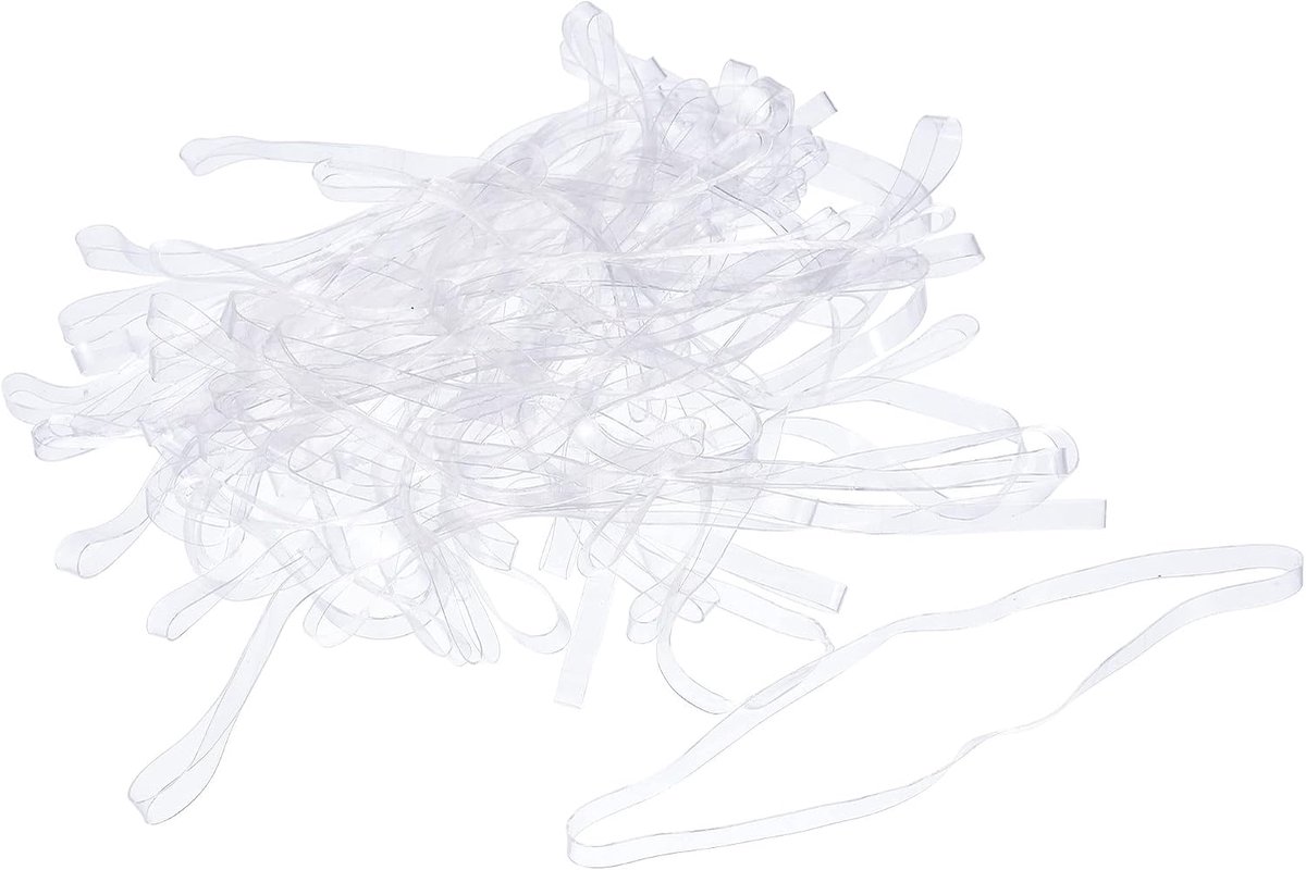 sourcing map Elastiekband van TPU-kunststof, rekbaar, transparant, 9,8 cm diameter, voor thuis en kantoor, verpakking van 62 stuks