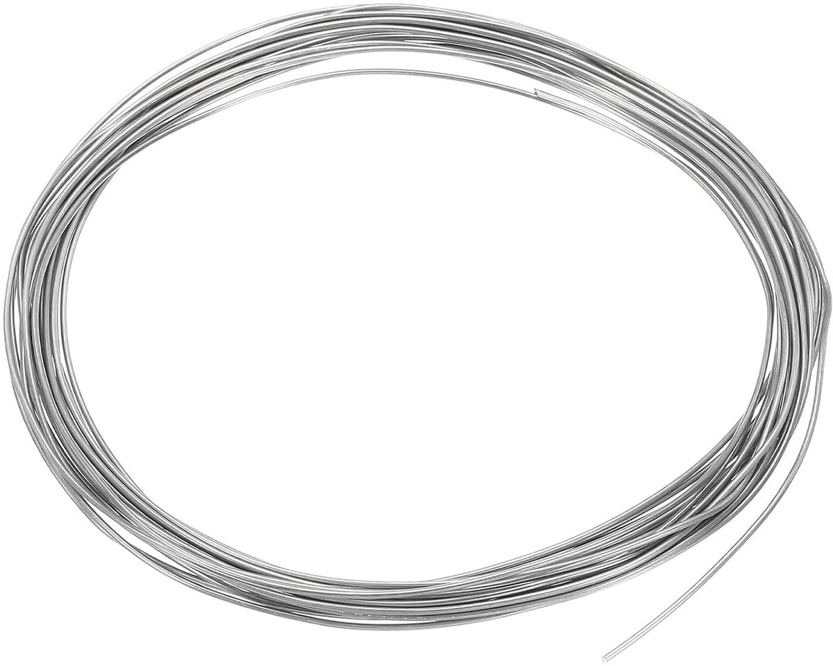 Draad, 21 gauge, zuiver zinkdraad, 0,8 mm, zachte draad voor laboratorium, wetenschap, experiment, zinkdraad, gereedschap (16,4 voet/rol)