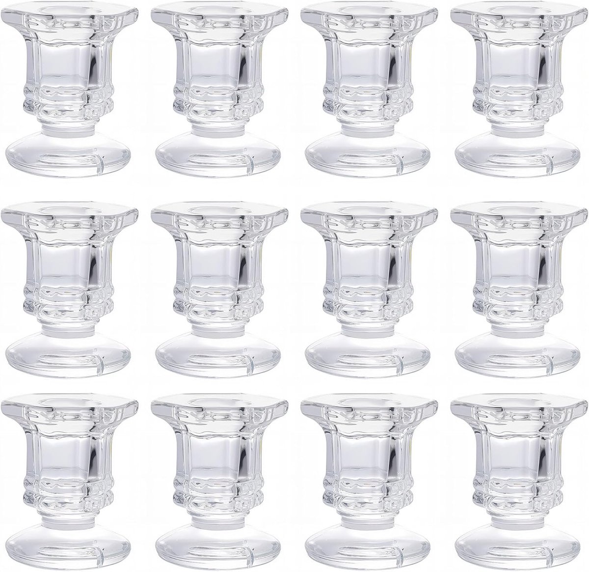 kaarsenhouder, conische kandelaars, set van 12, voor bruiloft, kerk, kerstdecoratie, slaapkamerdecoratie