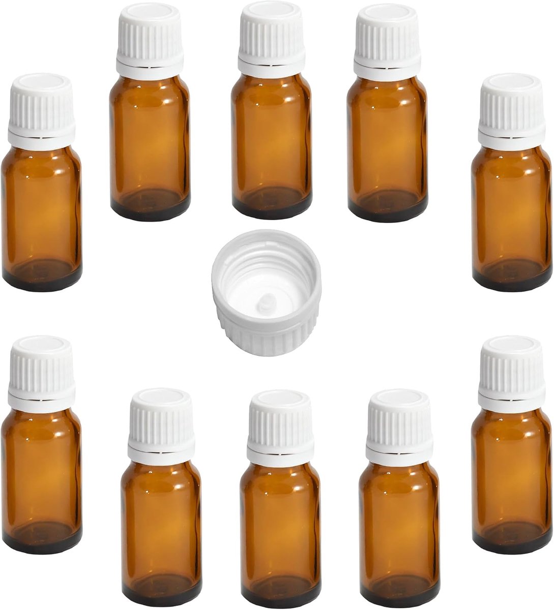10 x 10 ml medicijnflessen | apothekersflessen van uv-bescherming glas | druppelflessen bruin glas met schroefdop
