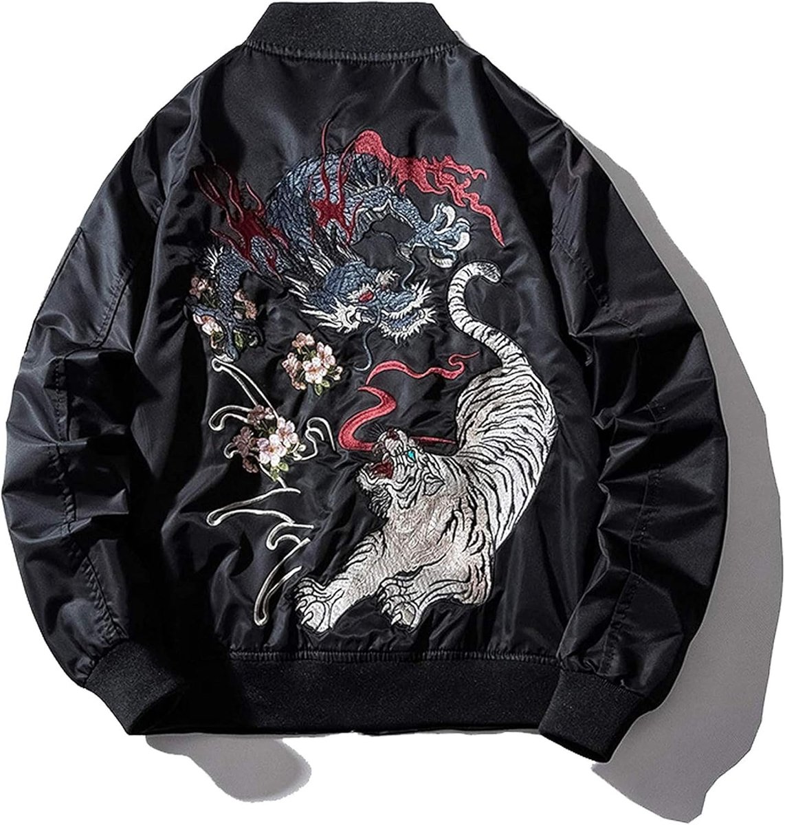 Japanse Draak Tijger Hip Hop Kleding Mannen Bomber Jas Oversized Street Windbreaker Flying Streetwear