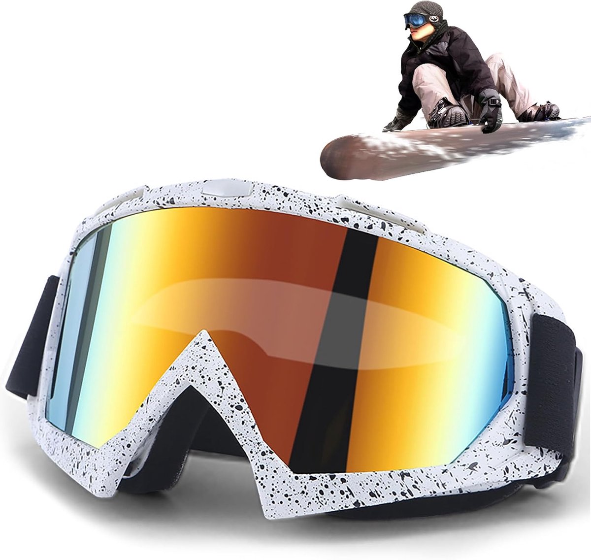Motorcrossbril, skibril, motorbril, skibril, crossbril met schuimvulling, voor zowel dames als heren, geschikt voor outdoorsporten