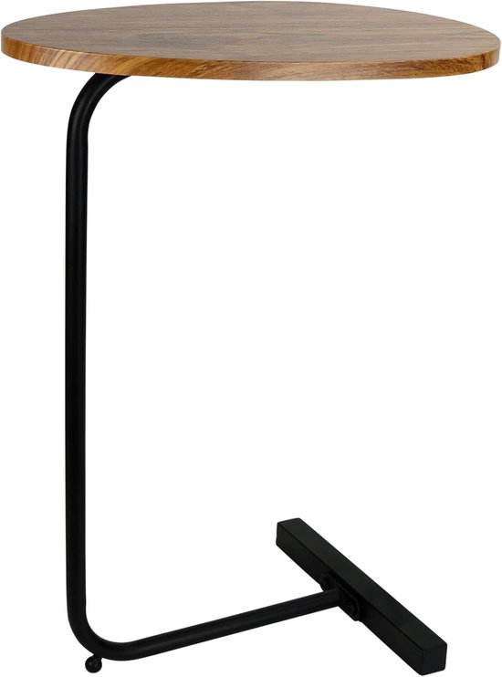 Bijzettafel - Ovaal - Banktafel - Bijzettafeltje - Bijzettafeltjes - Modern - Laptoptafel - Bruin - Hout - 30 x 45 x 60 cm — afbeelding 2