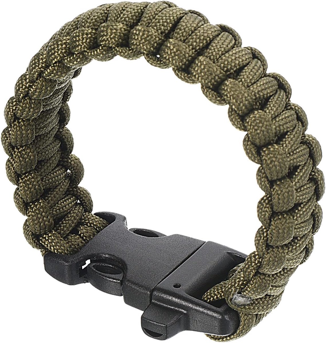 Survival Paracord Armbanden, Gevlochten Parachute Armband met Plastic Gesp Party Favors Camping Geschenken Outdoor Wraps voor Mannen, Donkergroen
