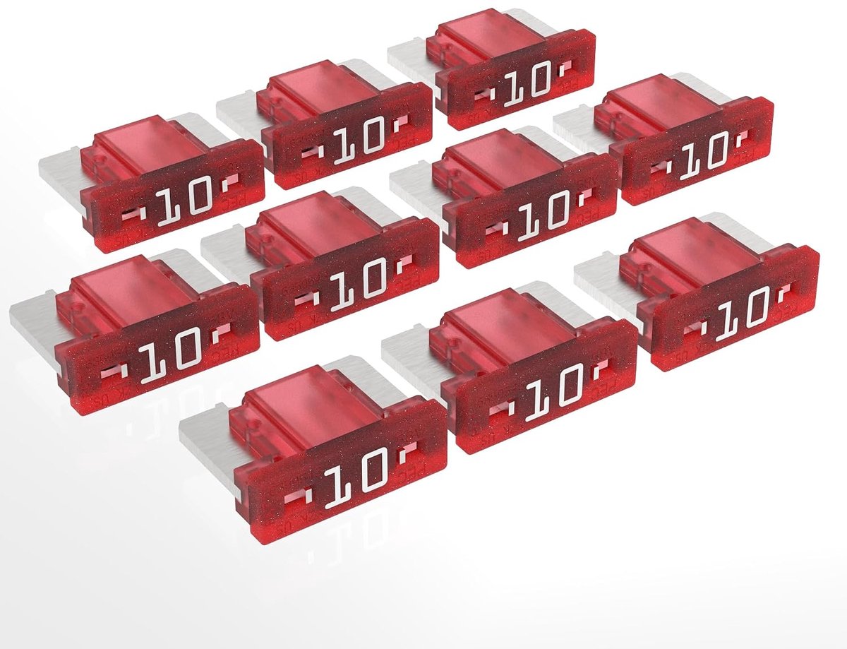 Platte steekzekeringen 2A - 30A keuze: 10 A, rood, 10 stuks