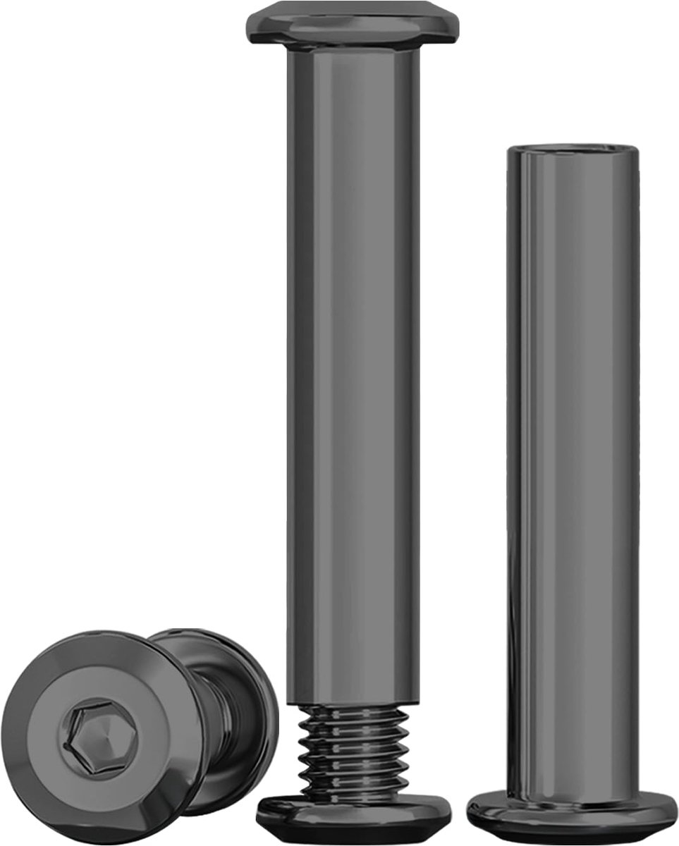 Aansluitschroeven, M8 hulsmoer, roestvrij staal A2 V2A, M8 x 35 mm, hulsschroeven, zwart, 10 stuks (10 x meubelschroeven, 10 x hulsmoeren) voor meubels, kasten, houten planken