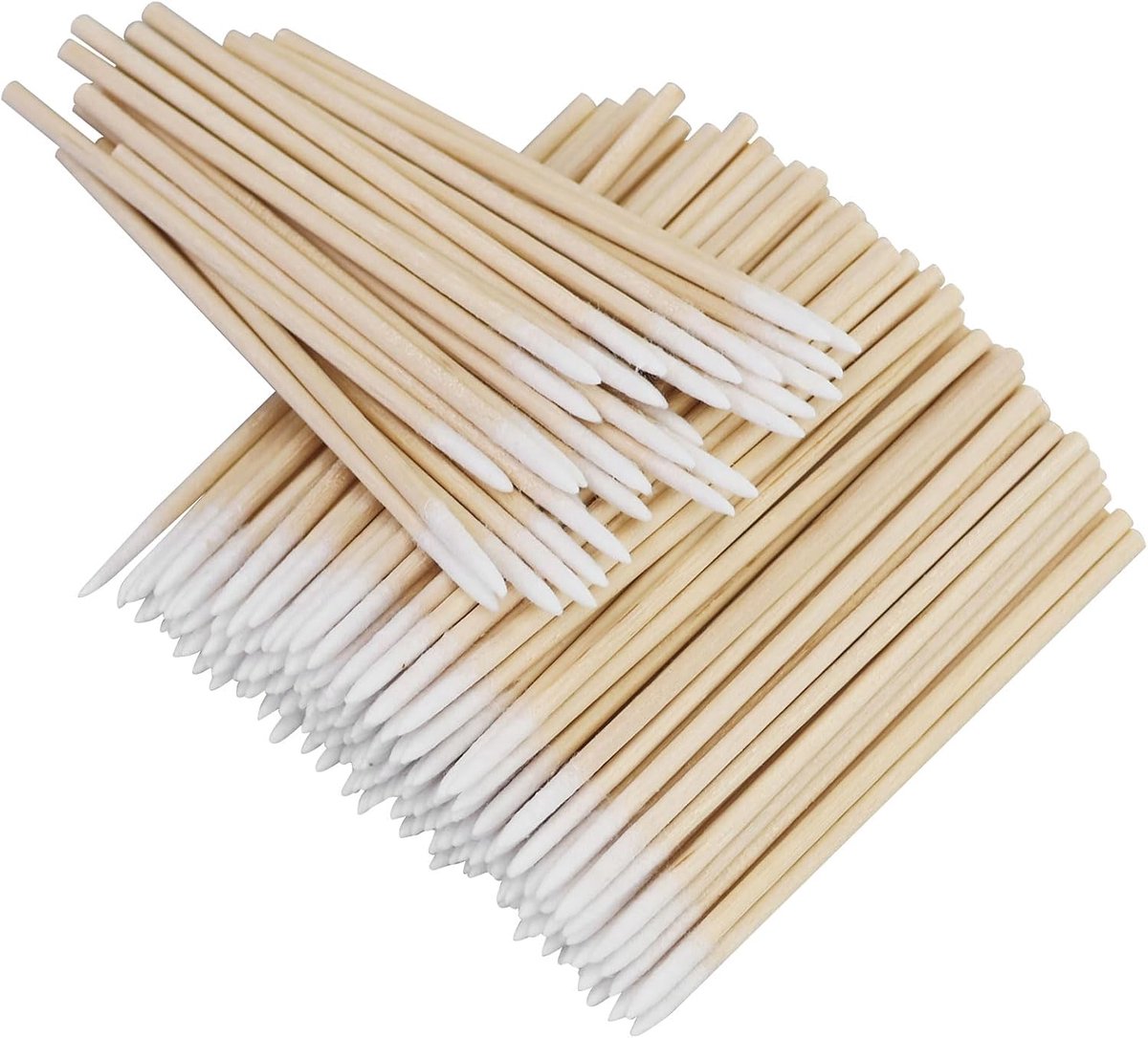 SnelShoppen - 200 Stuks Bamboo Katoenen Wattenstaafjes Precisie Applicators 7cm Houten Stokken voor Make-Up, Tattoo, Wenkbrauwen en Nagelverzorging