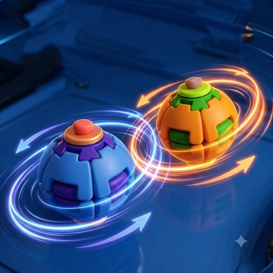 2 stuks Fidget Stressbal - Spinner Bal - Snel Lager - 3D Geprinte Knijpbal Gadgets - Stressverlichting - 6.5cm - Mystery Kleuren