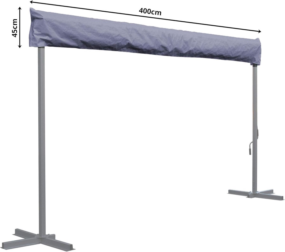 Beschermhoes luifel 4m - grijs polyester - stevige rits - eenvoudige installatie - ShopVlot