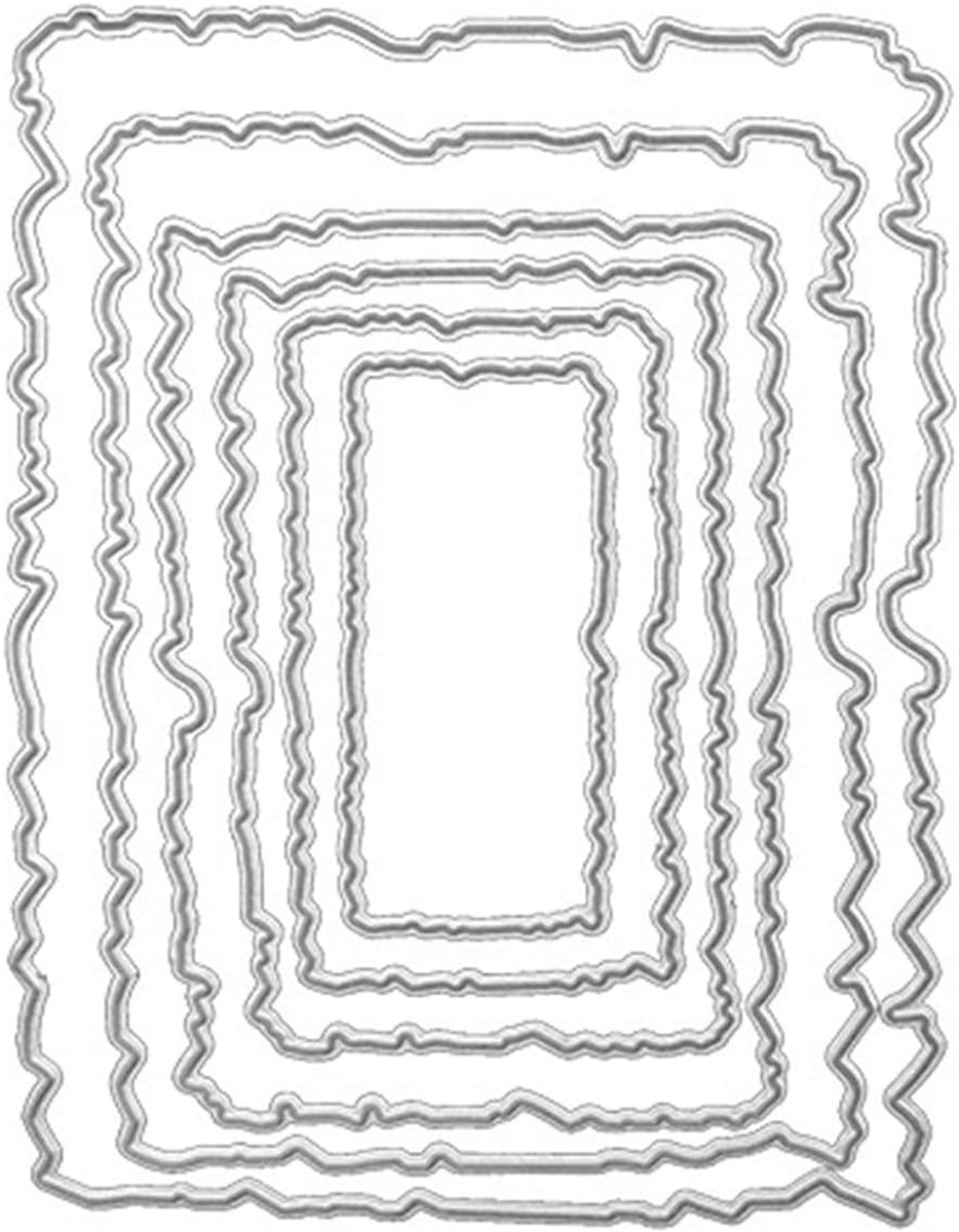 Stanssjablonen, frame, metalen stanssjabloon rechthoekig, embossjablonen snijden geometrisch voor doe-het-zelf kaarten, verzamelalbum, scrapbooking, fotoalbum, decoratie, snijden