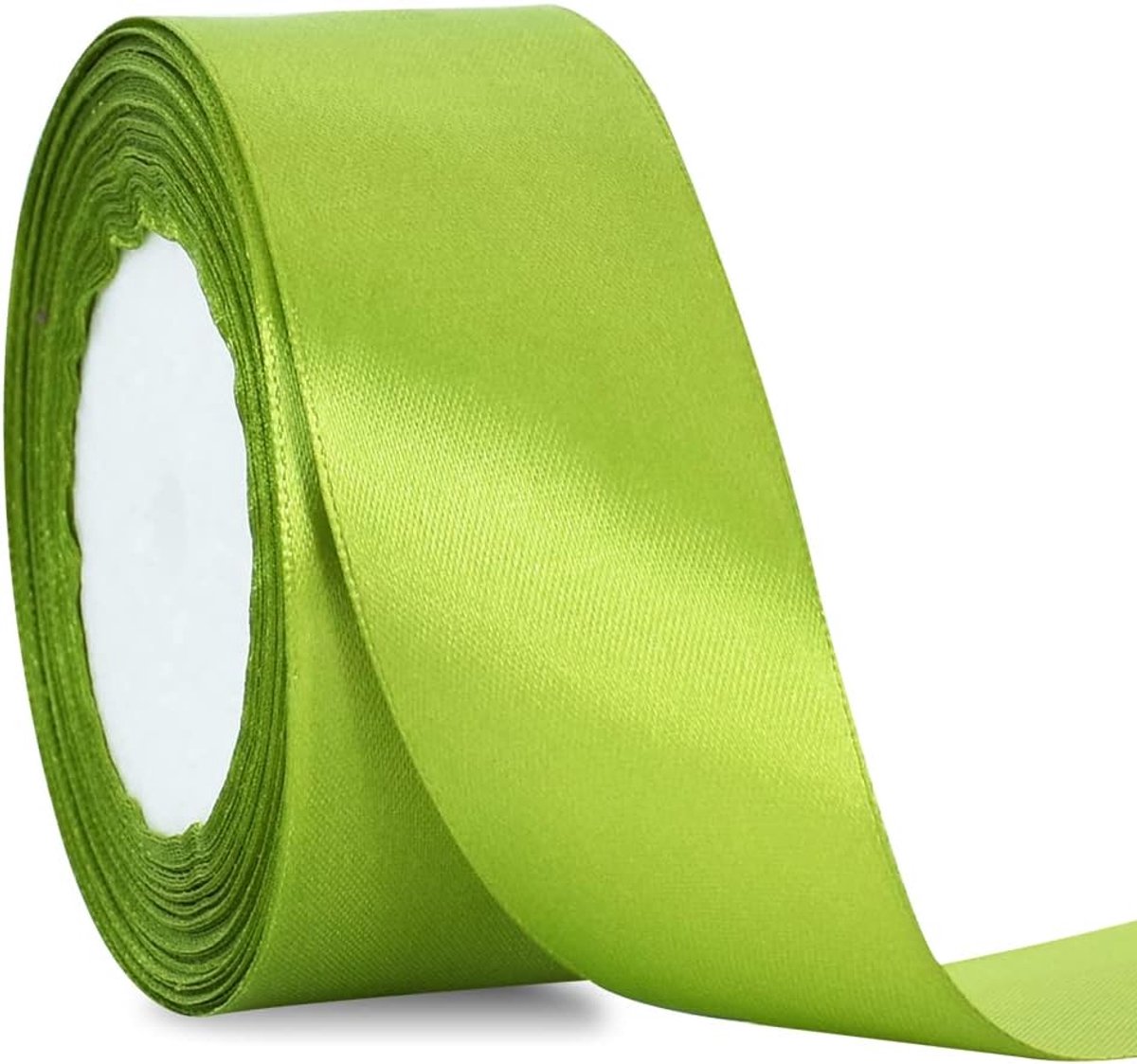 4cm X 22M Breed Saliegroen Satijnen Lint Effen Stoffen Linten voor Bruiloft Auto Decoratie Stoel Sjerp Ambachten Cadeauverpakking Knipceremonie Tafelstrikken Bloemen Naaien Feestdecoratie