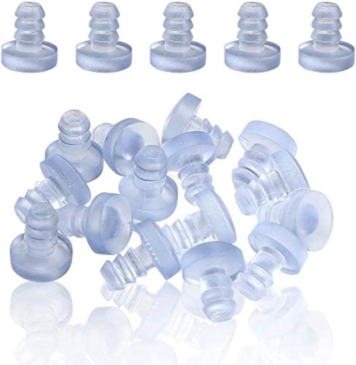 100 st Tafelbumpers met glazen blad met steel, doorzichtige rubberen grijpers, afstandhouders voor terrastafels, voor 3/16 inch gat