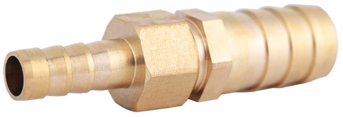 Nipple Messing Barb Messing Messing Fitting Slang Barb Tail Reducer Reduceer Plug Connector (8Mm 16Mm 1Pcs) (8-16 mm)