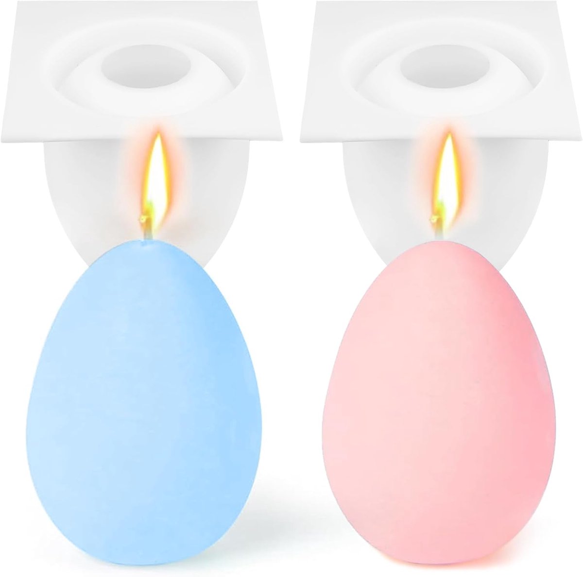 2 stuks siliconen vormen voor Pasen, siliconen vorm, ei, 3D-gietvorm, Pasen, kaarsvormen, siliconen vorm, paasei, siliconen vormen, gietvormen, Pasen, voor doe-het-zelf chocolade, kaarsen,