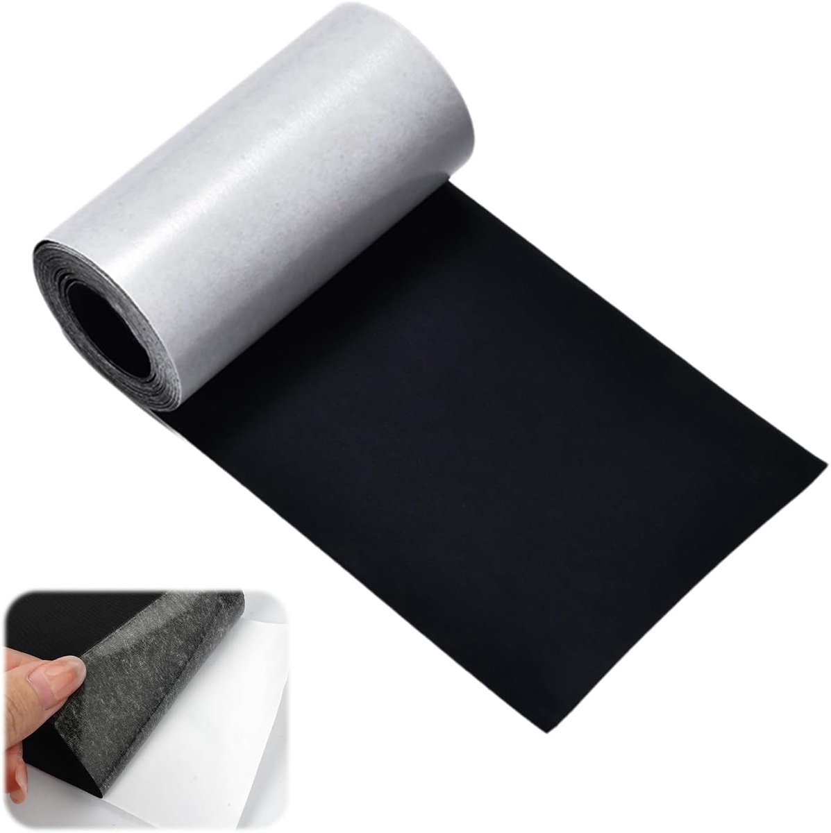 Reparatiepleisters, 7,6x200 cm Zelfklevende Patches voor Donsjacks | Rol Van Zwart Nylon, Waterdichte Reparatiepleisters voor Kleding, Tassen, Tenten