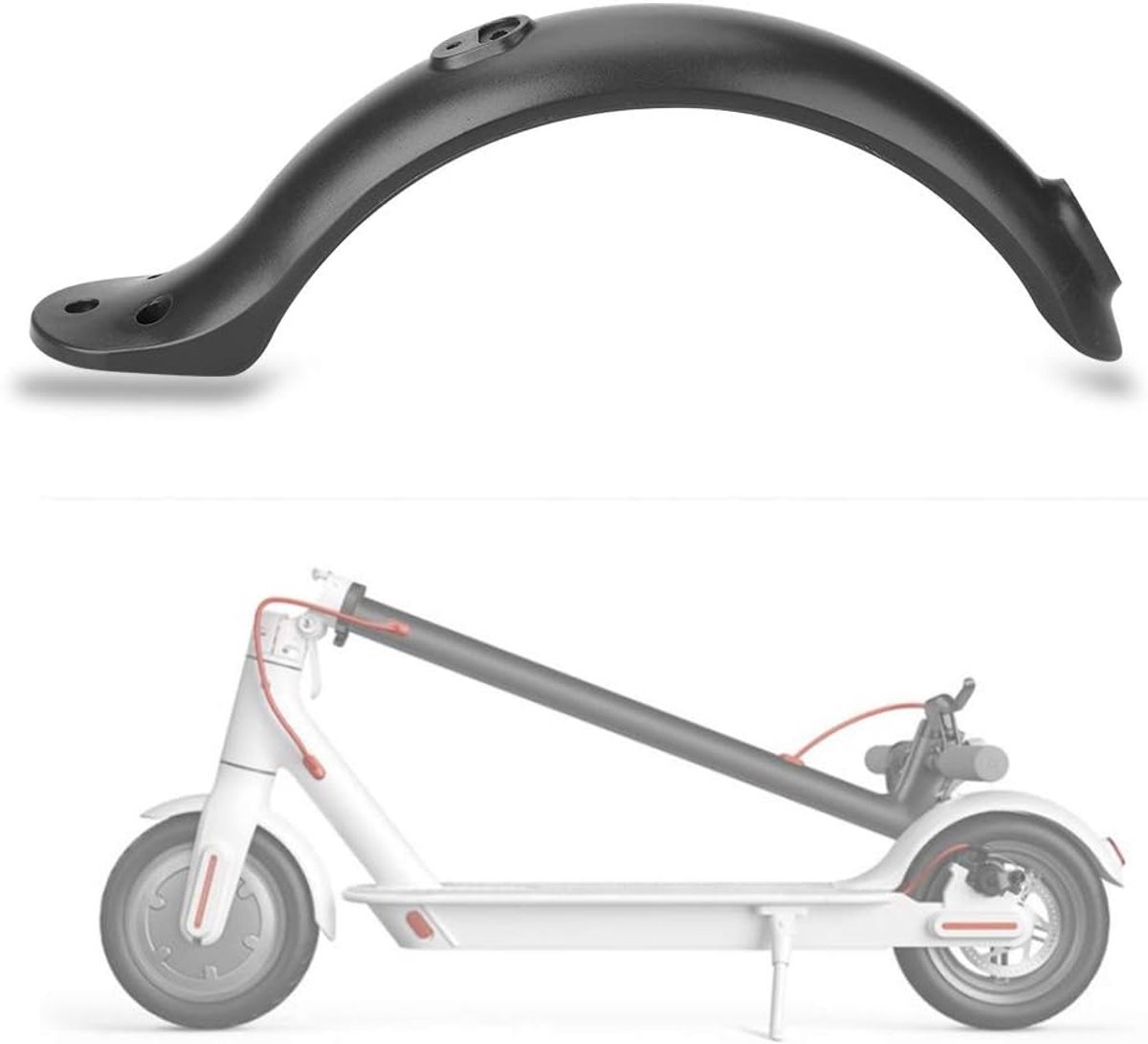 Spatbord achter voor scooter, kunststof spatbord voor scooter, accessoires voor elektrische scooter Xiaomi M365 (zwart en grijs)