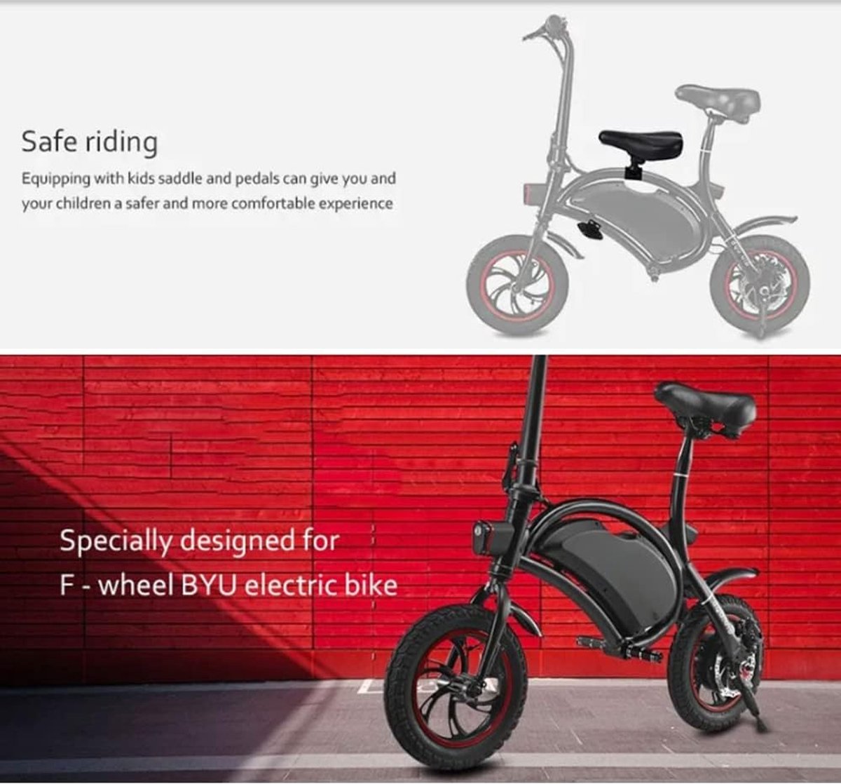 Kinderzadel voetpedalen fietszadel vering schokdempend voor DYU elektrische fiets Jetson e-bike