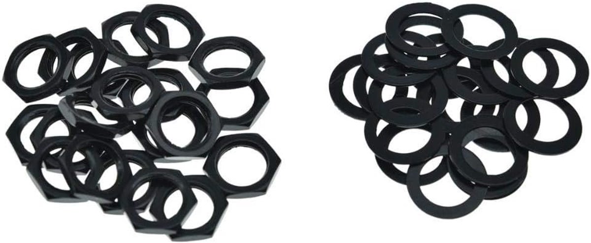 20 Gitaar Input Output Jack Socket Moer en Wasmachine Gitaar Metrische Jack Moeren Voor Import Gitaren Zwart
