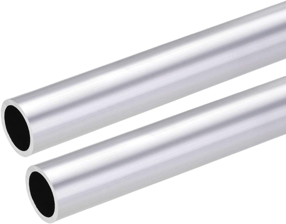 sourcing map 2 stuks 6063 aluminium ronde buis naadloze rechte slang 25 mm buitendiameter. 20 mm binnendiameter. 300mm lengte
