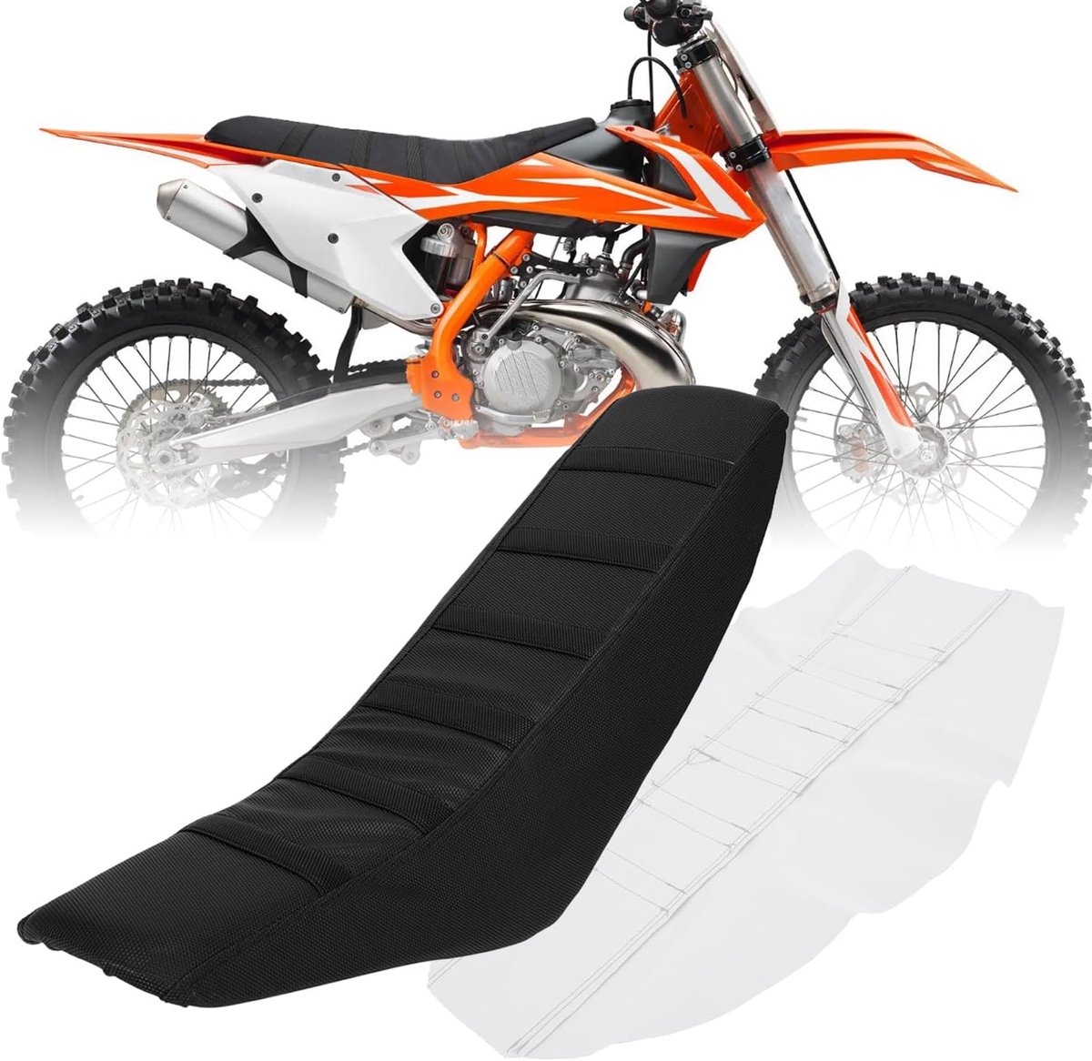 RACING Dirtbike-zitkussen, universele motorzitkussens voor SX EXC XC CRF KXF RM YZ YZF KLX motorfiets Dirt Pit Bike Motocross - Zwart